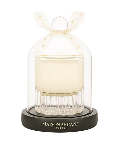 bougie verre à whisky en cristal et sa cloche Maison Arcane