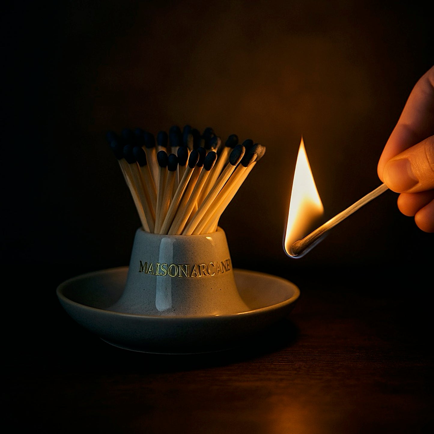 porte allumettes en céramique