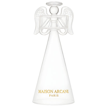 Bougeoir Ange des Cieux M en verre gravé, vue principale vue de face.