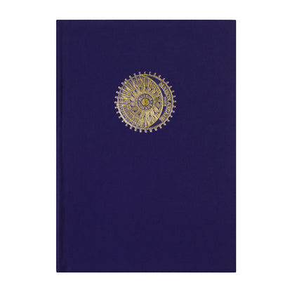 Carnet intime nuit indigo Maison Arcane à couverture en lin couleur nuit indigo avec finition dorée.