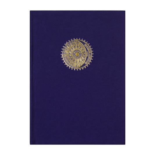 Carnet intime nuit indigo Maison Arcane à couverture en lin couleur nuit indigo avec finition dorée.