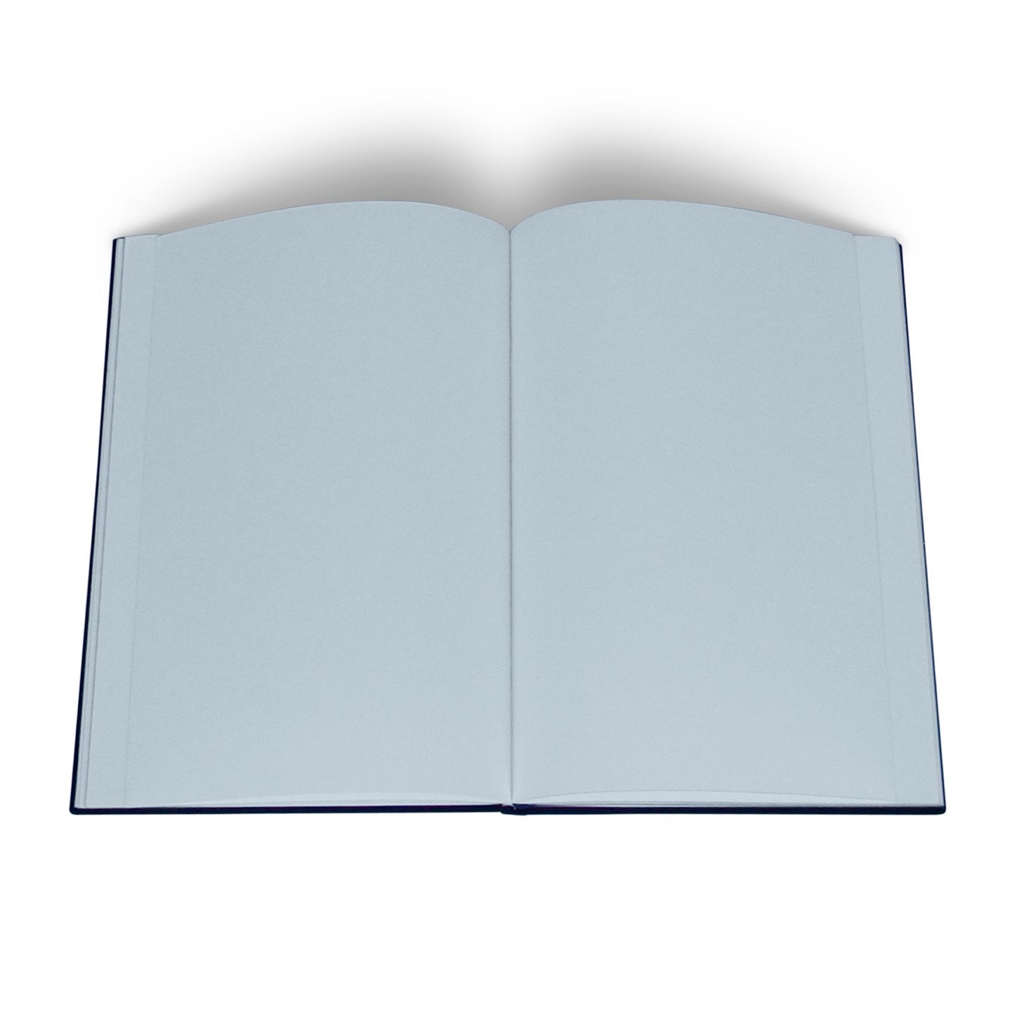 Carnet intime nuit indigo Maison Arcane ouvert montrant les pages blanches de haute qualité.