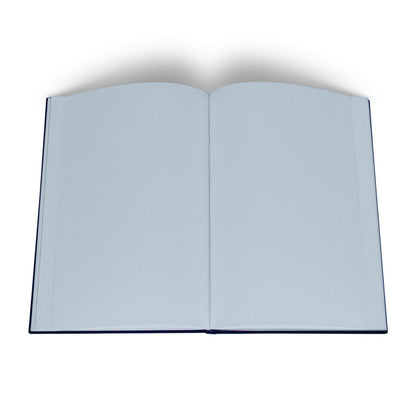 Carnet intime nuit indigo Maison Arcane ouvert montrant les pages blanches de haute qualité.