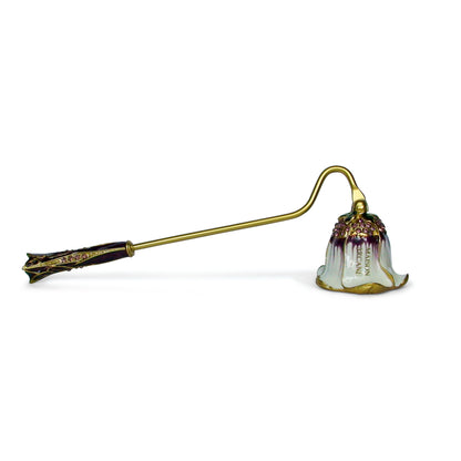 Éteignoir Crépuscule Pourpré avec design floral violet, vue principale du produit.