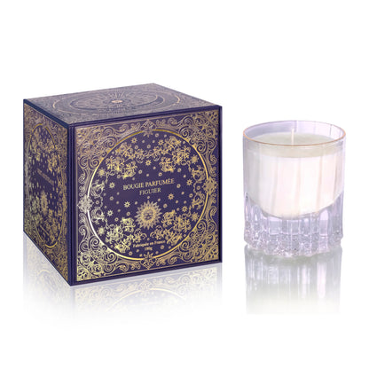 Bougie parfumée Maison Arcane Vert Ascendant avec packaging de luxe, parfum chypré et végétal inspiré du figuier.