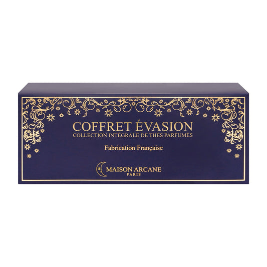 Toute la collection de thés et infusions Maison Arcane pour une découverte gustative complète, coffret vu de face.